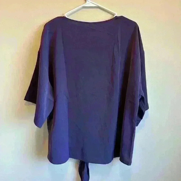 VIIShow Women’s Lightweight Purple Blouse With Tie Knot In Front - Size 2XL - Picture 2 of 10